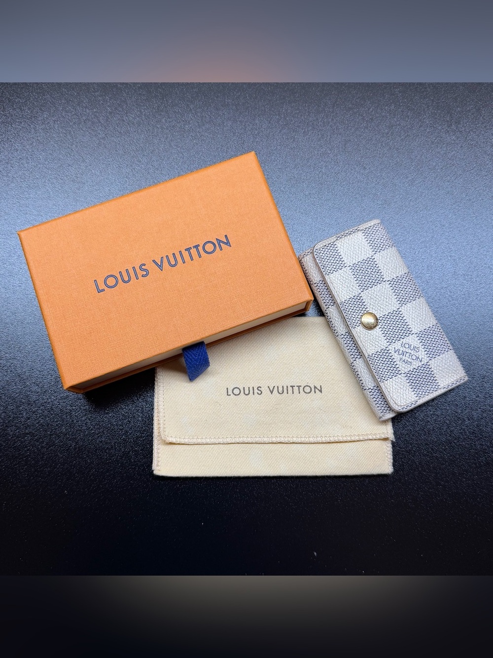Louis Vuitton Damier Azur 4 Key Holder